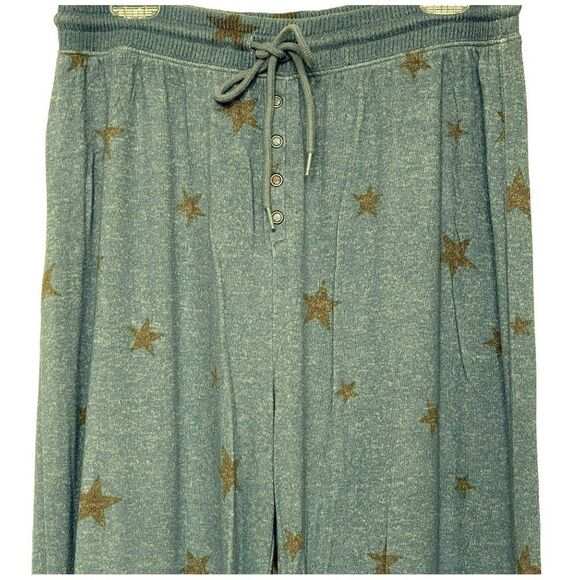 American Eagle Outfitters Sz M Pull-On Elastic Waist Jogger Pants Blue w Stars - Picture 3 of 8